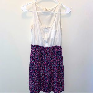 F21 White tank w/ Purple Blue & Pink Floral Dress